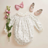 EVELINA HAND-SMOCKED ROMPER
