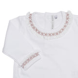 PALE PINK HAND-SMOCKED BODYSUIT