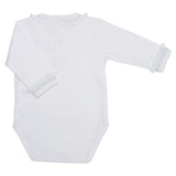 BLUE HAND-SMOCKED BODYSUIT