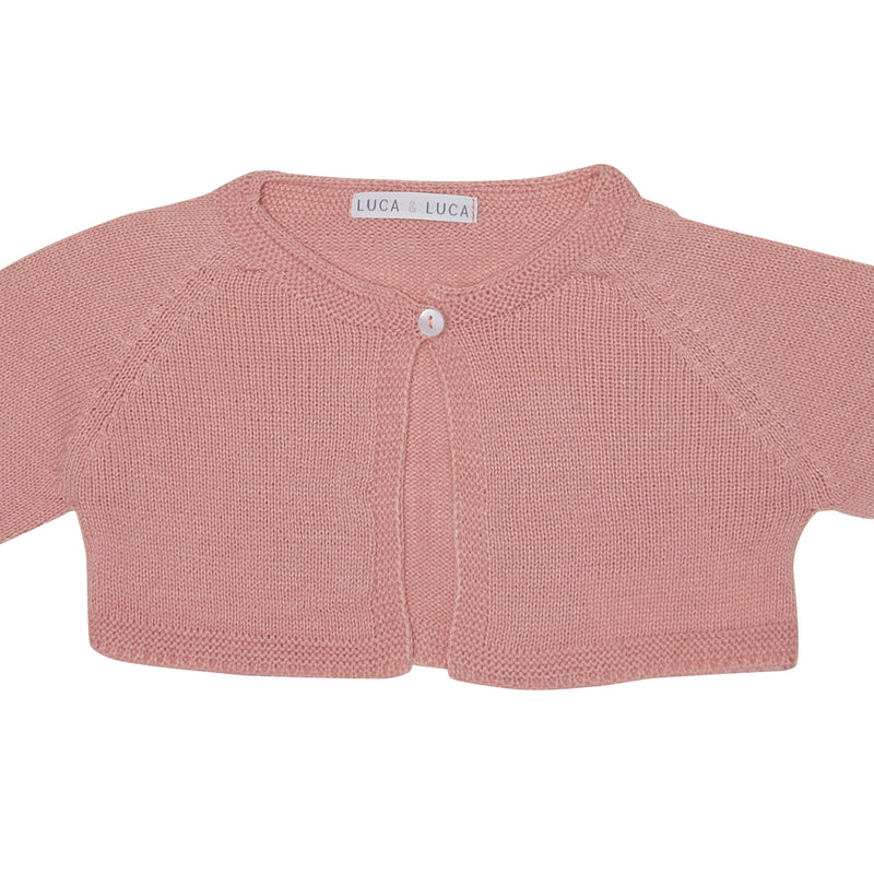 Baby pink knitted bolero | Classic Spanish children wear - LUCA & LUCA