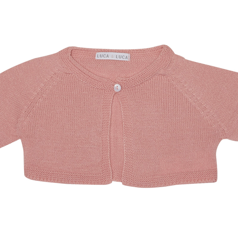 Baby pink knitted bolero Classic Spanish children wear LUCA LUCA