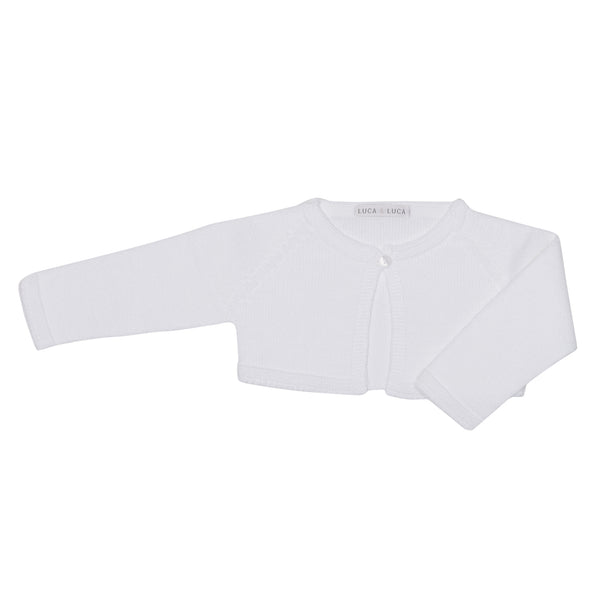 White knitted bolero Classic Spanish children wear LUCA LUCA