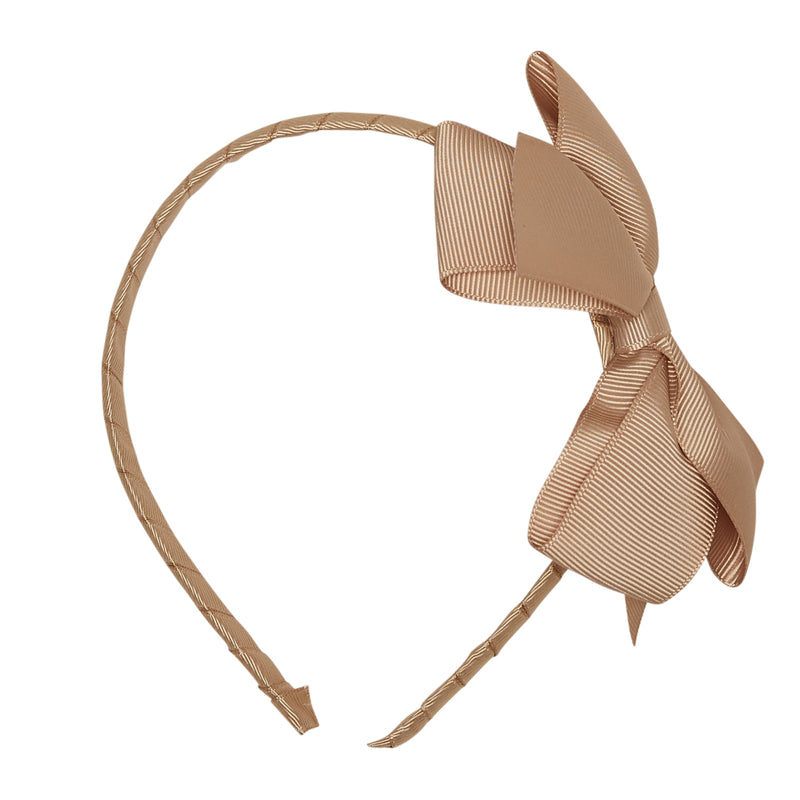 LUCA & LUCA childrenswear camel extra large bow ribbon hairband