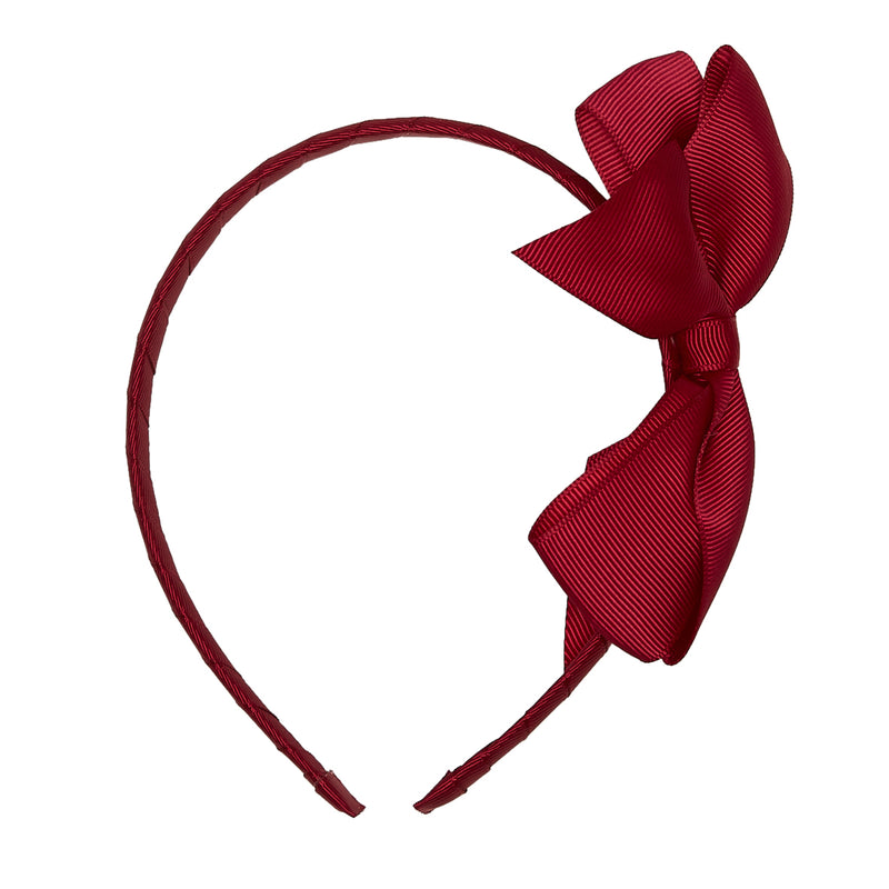 LUCA & LUCA childrenswear burgundy extra large bow ribbon hairband