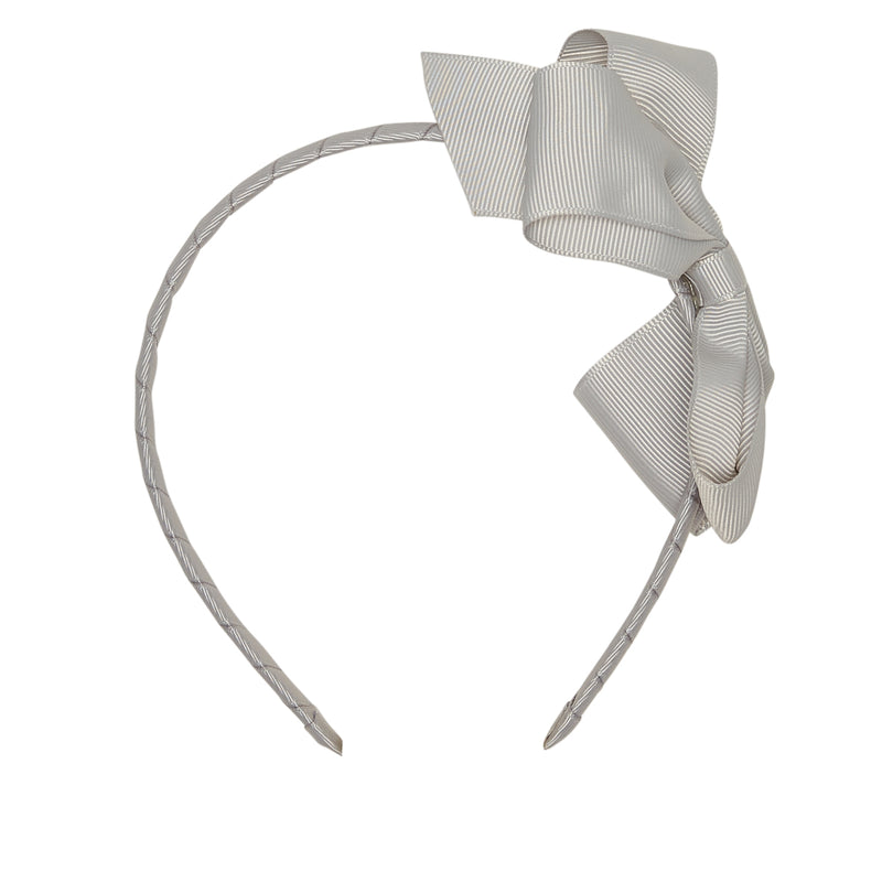 LUCA & LUCA childrenswear light grey extra large bow ribbon hairband