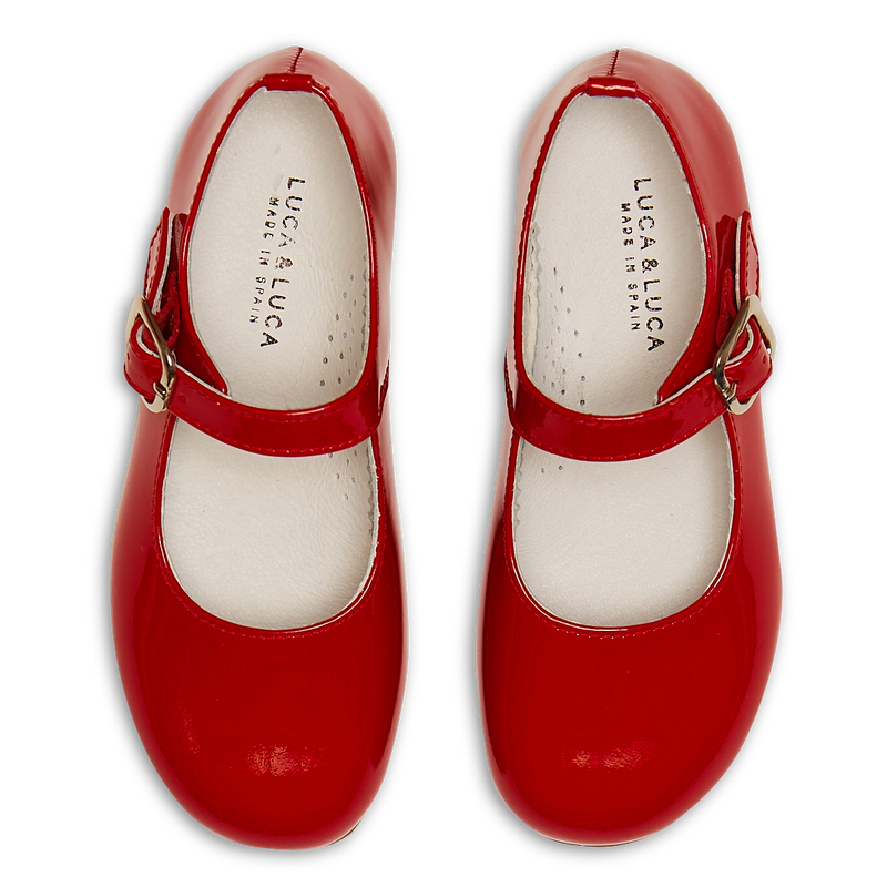 RED PATENT MARY JANE SHOES