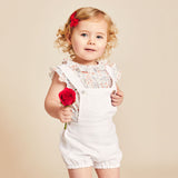 WHITE LEON DUNGAREES WITH POCKET